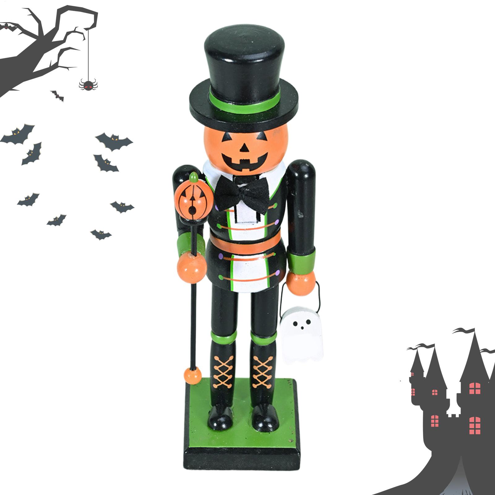 Nutcracker Figurine - Figurines casse-noisette d'halloween, en bois, décor