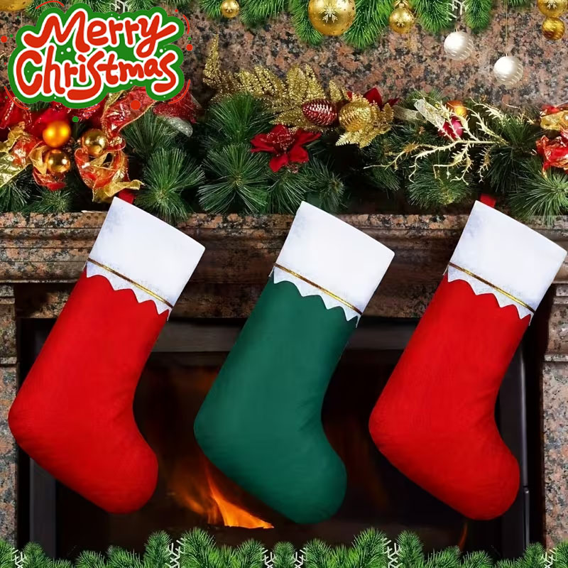 Christmas Stocking Hanging - Lot de 12-24 chaussettes de Noël