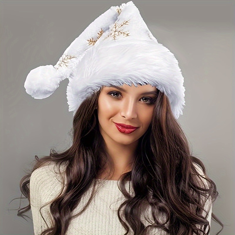 Santa Hat Plush - Chapeau de Père Noël blanc en