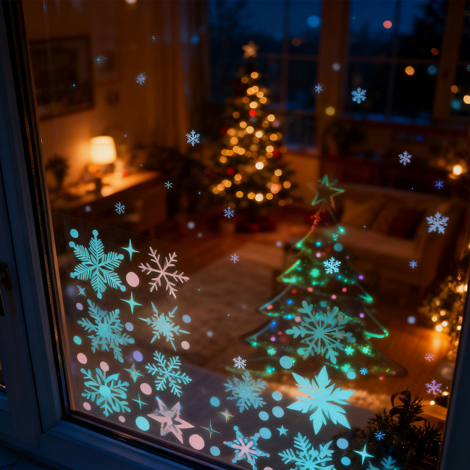 Snowflake Window Decal - Autocollants de fenêtre de Noël en