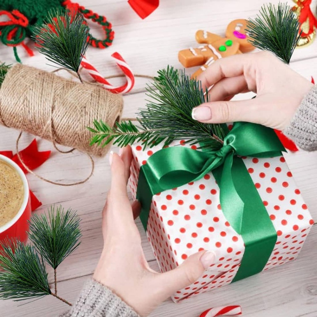 Pics d'aiguilles de pin vert a - Christmas Wreath Fake avis et prix