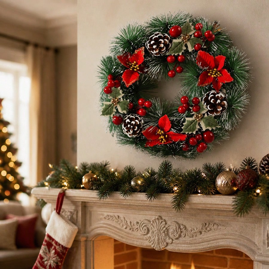 Couronne de Noël pour porte d' - Christmas Wreath Fake avis et prix
