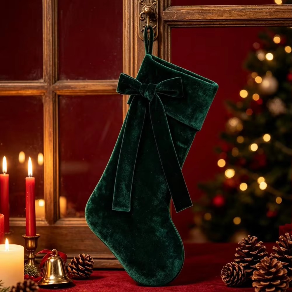 Chaussette de Noël en velours  - Christmas Stocking Hanging avis et prix